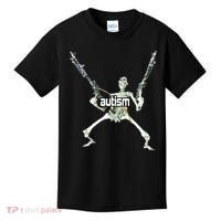 Autism Skeleton With Guns Kids T-Shirt thumb 0