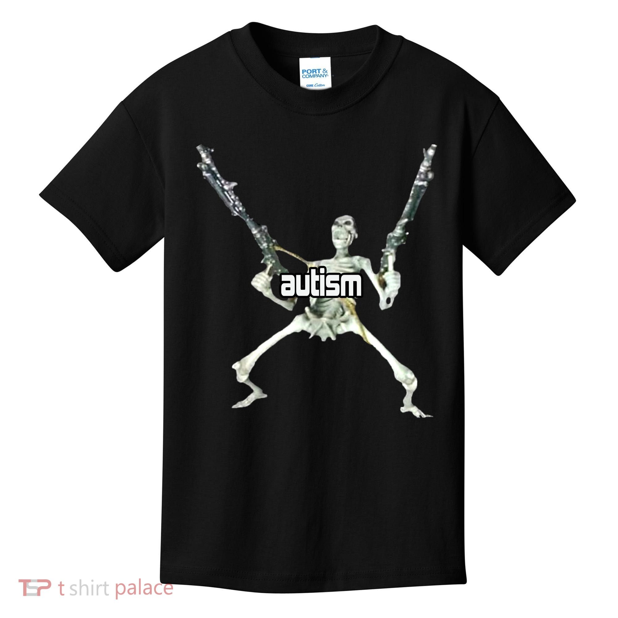 Autism Skeleton With Guns Kids T-Shirt