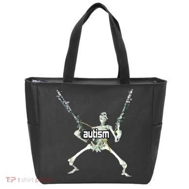 Autism Skeleton With Guns Tote Bag