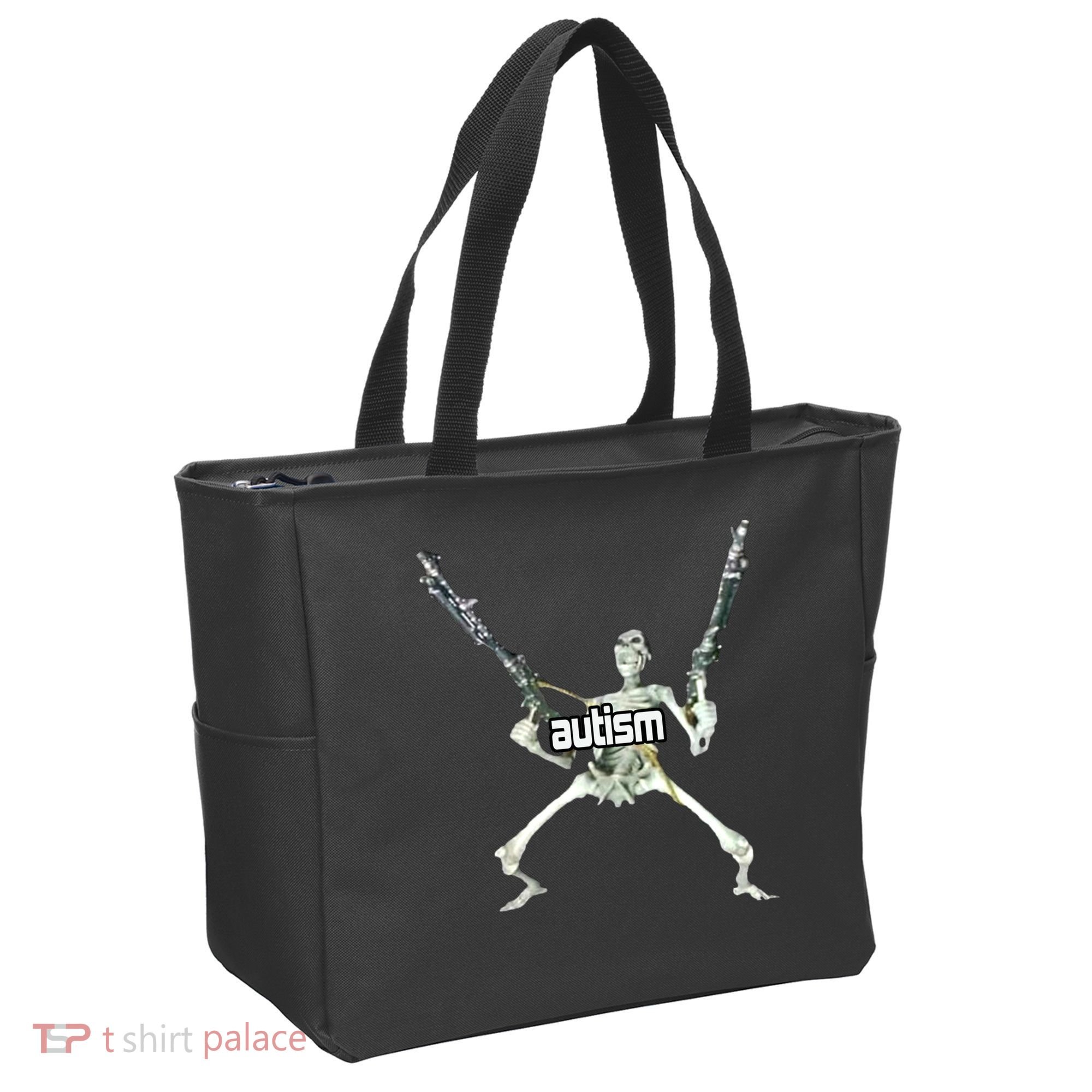 Autism Skeleton With Guns Tote Bag