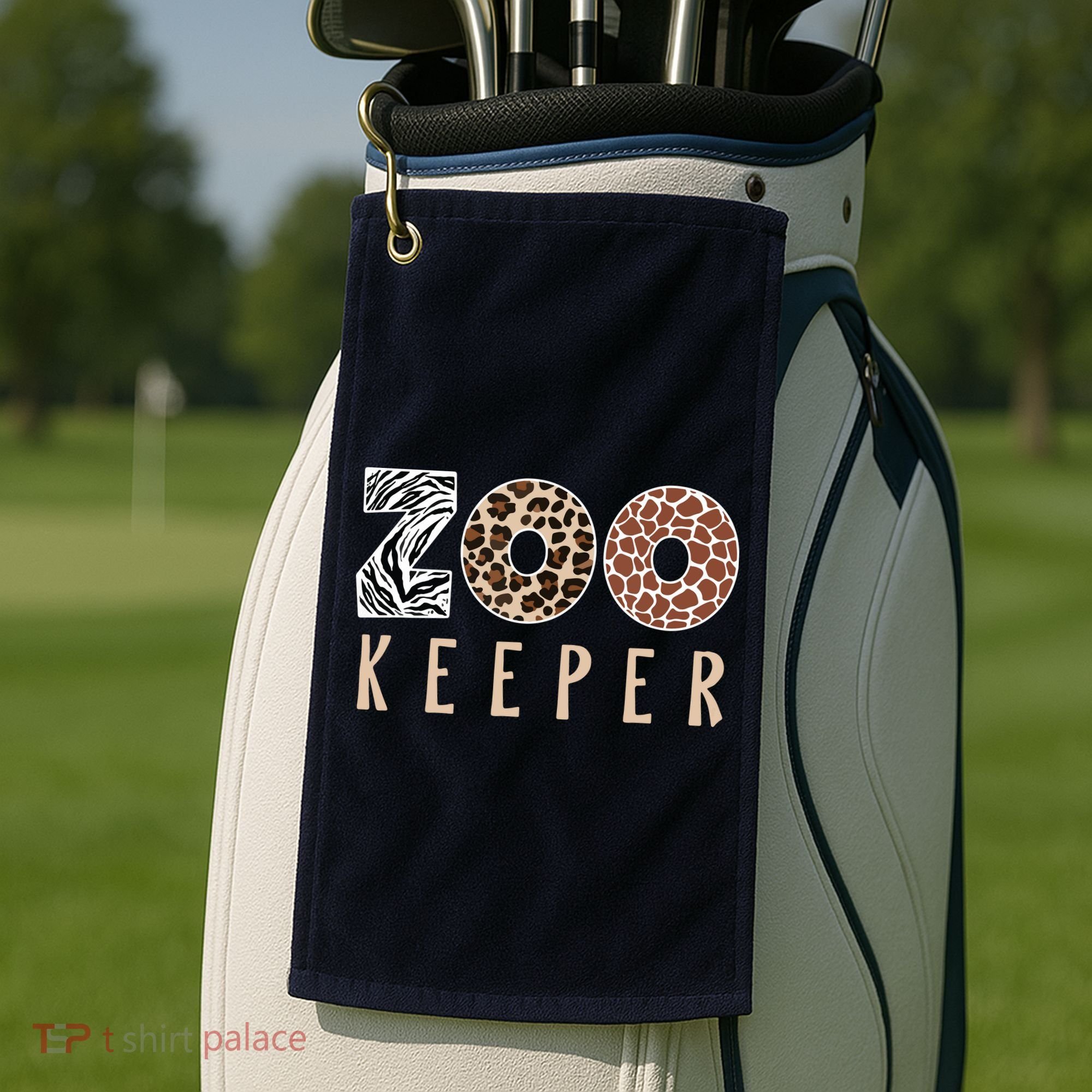 African Savanna Zoo Animal Costume Zookeeper Golf Towel