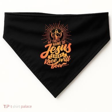 At The Name Of Jesus Every Knee Will Bow USA-Made Doggie Bandana