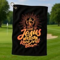 At The Name Of Jesus Every Knee Will Bow Golf Towel thumb 1