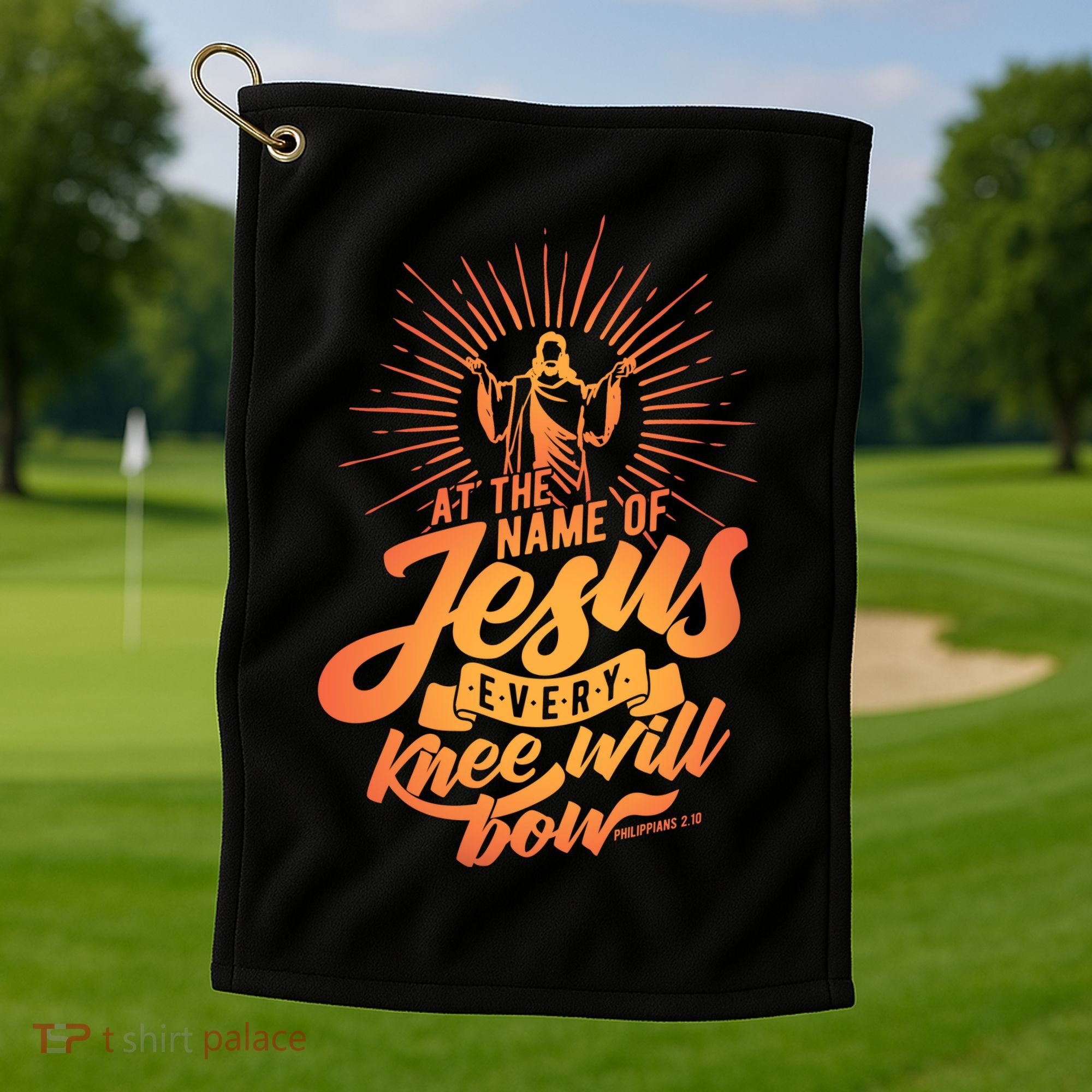 At The Name Of Jesus Every Knee Will Bow Golf Towel