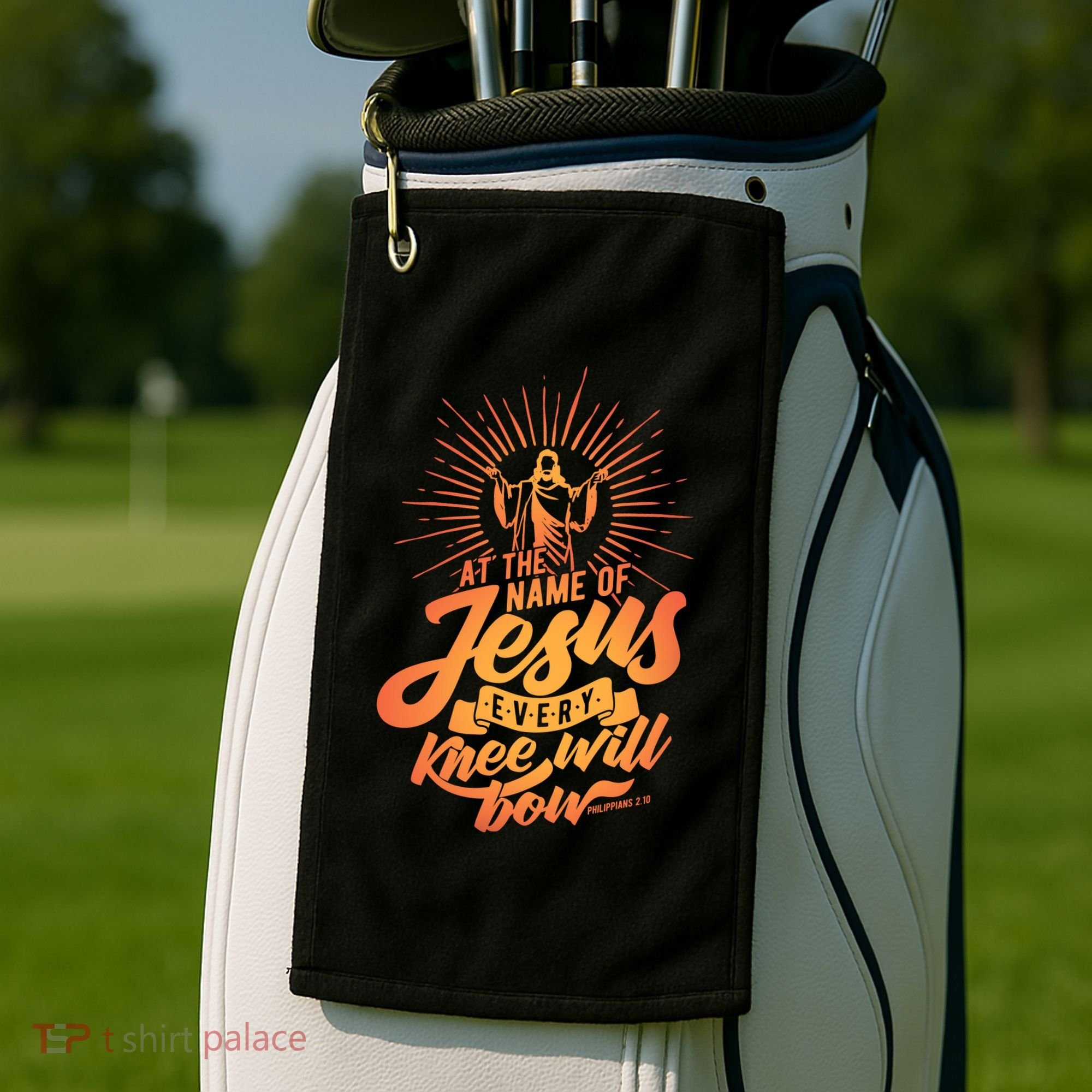 At The Name Of Jesus Every Knee Will Bow Golf Towel