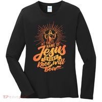 At The Name Of Jesus Every Knee Will Bow Women's Long Sleeve Shirt thumb 0