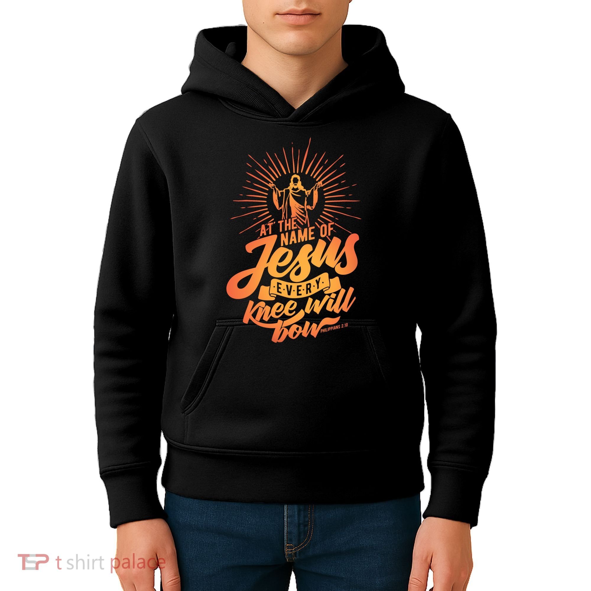 At The Name Of Jesus Every Knee Will Bow Kids Hoodie