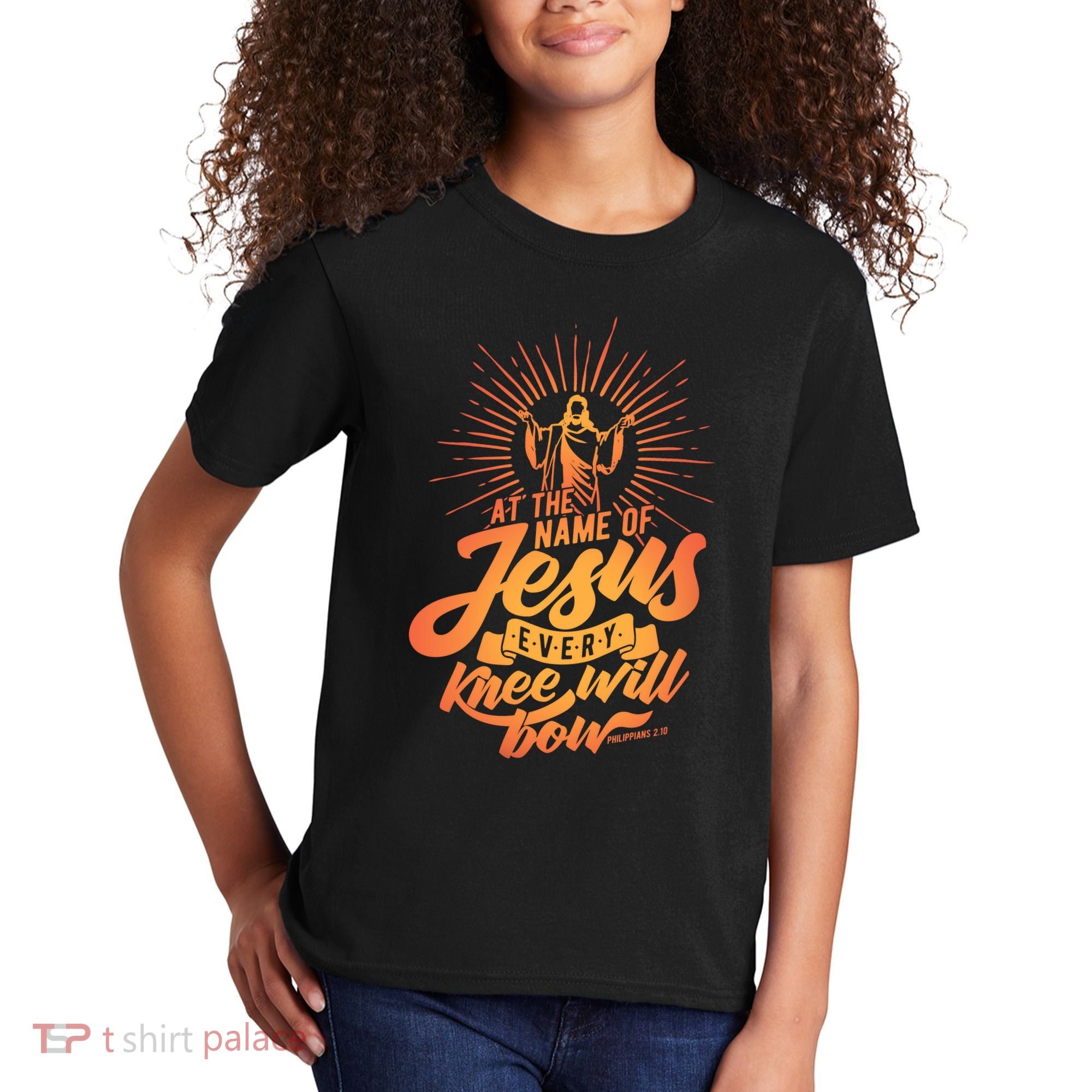 At The Name Of Jesus Every Knee Will Bow Kids T-Shirt