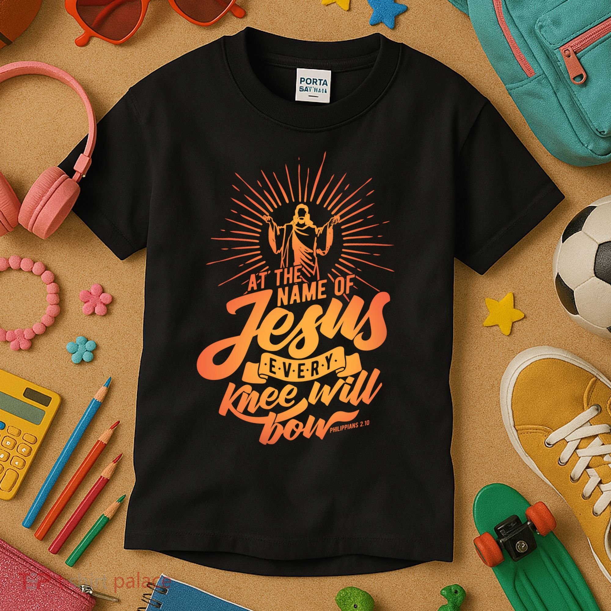 At The Name Of Jesus Every Knee Will Bow Kids T-Shirt