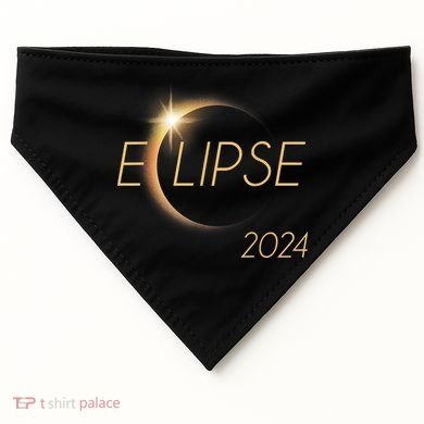 America Totality 04 08 24 Total Solar Eclipse 2024 USA-Made Doggie Bandana