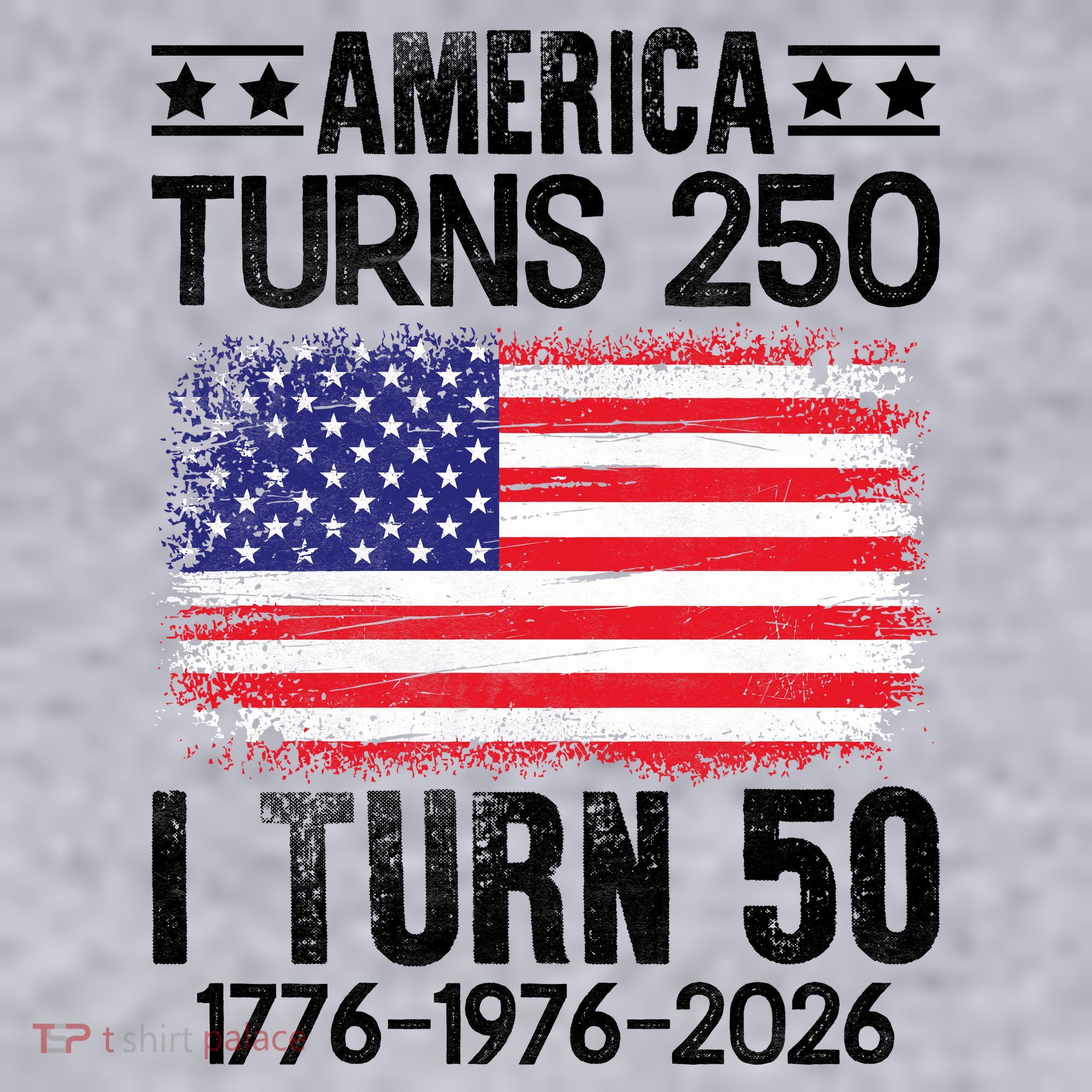 America Turns 250 I Turn 50 1976 50th Birthday Women's Racerback Cropped Tank