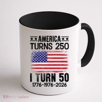 America Turns 250 I Turn 50 1976 50th Birthday Coffee Mug thumb 1