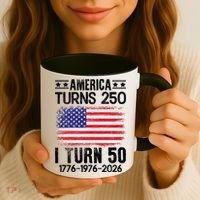 America Turns 250 I Turn 50 1976 50th Birthday Coffee Mug thumb 3