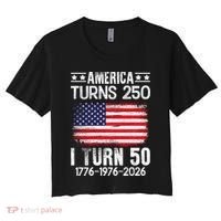 America Turns 250 I Turn 50 1976 50th Birthday Women's Crop Top Tee thumb 0