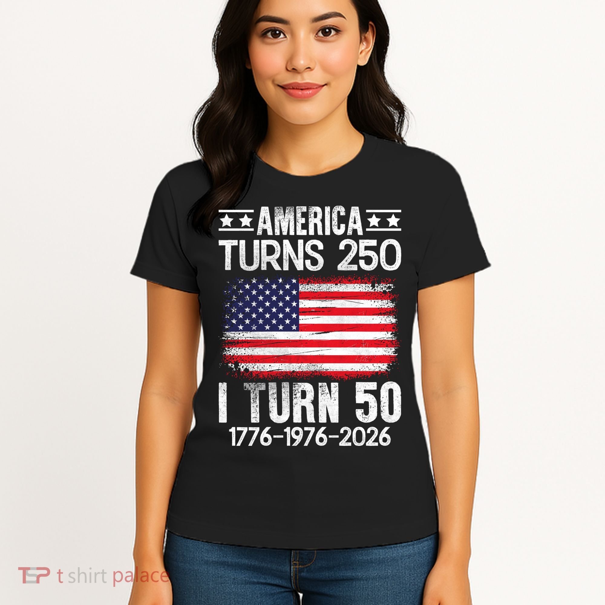 America Turns 250 I Turn 50 1976 50th Birthday Women's T-Shirt