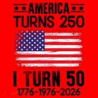 America Turns 250 I Turn 50 1976 50th Birthday Santa Hat thumb 1