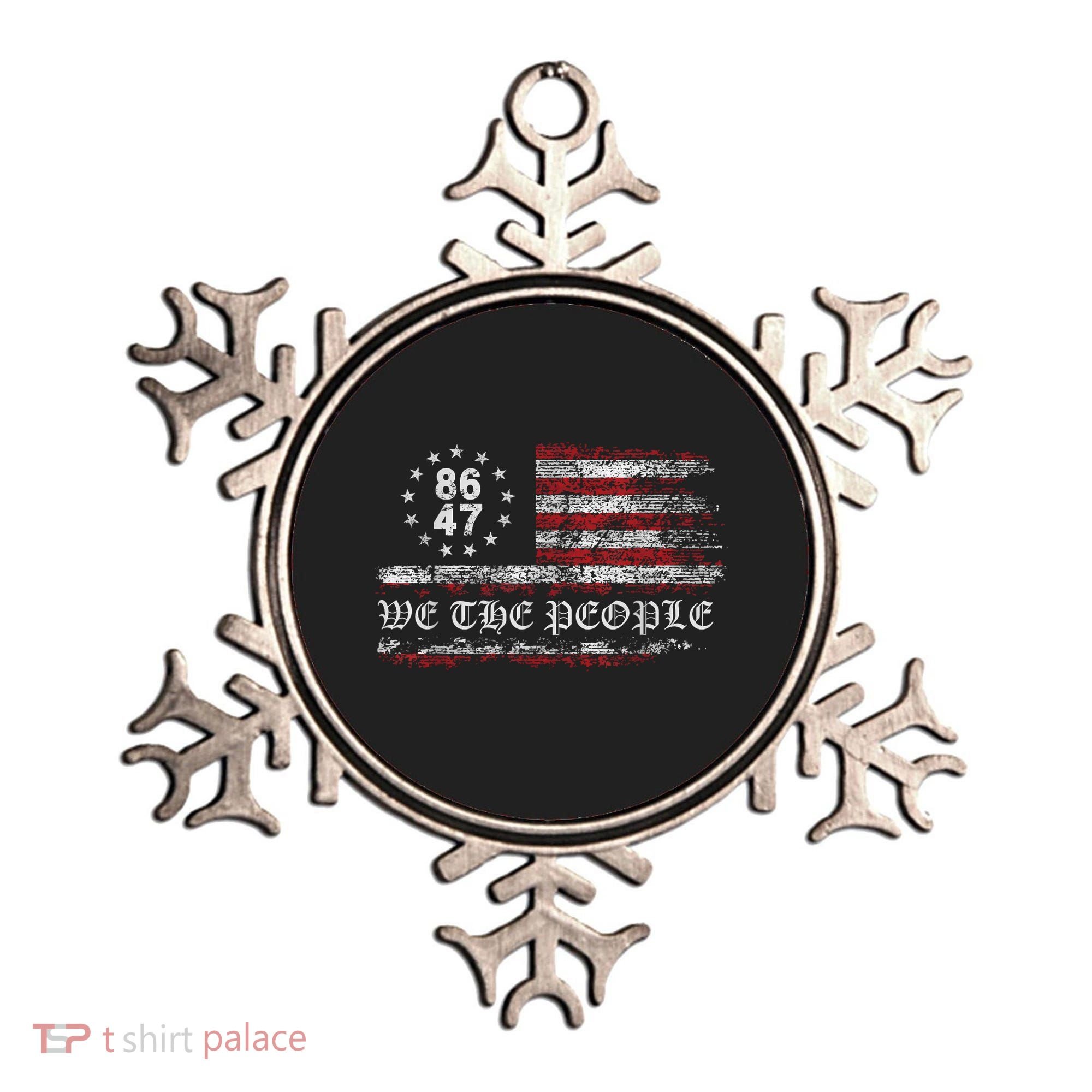 Anti Trump 8647 86 47 US Flag We The People Impeach 47 Ornament