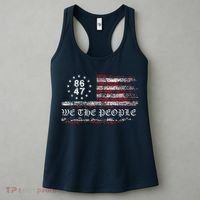 Anti Trump 8647 86 47 US Flag We The People Impeach 47 Women's Tank Top thumb 3