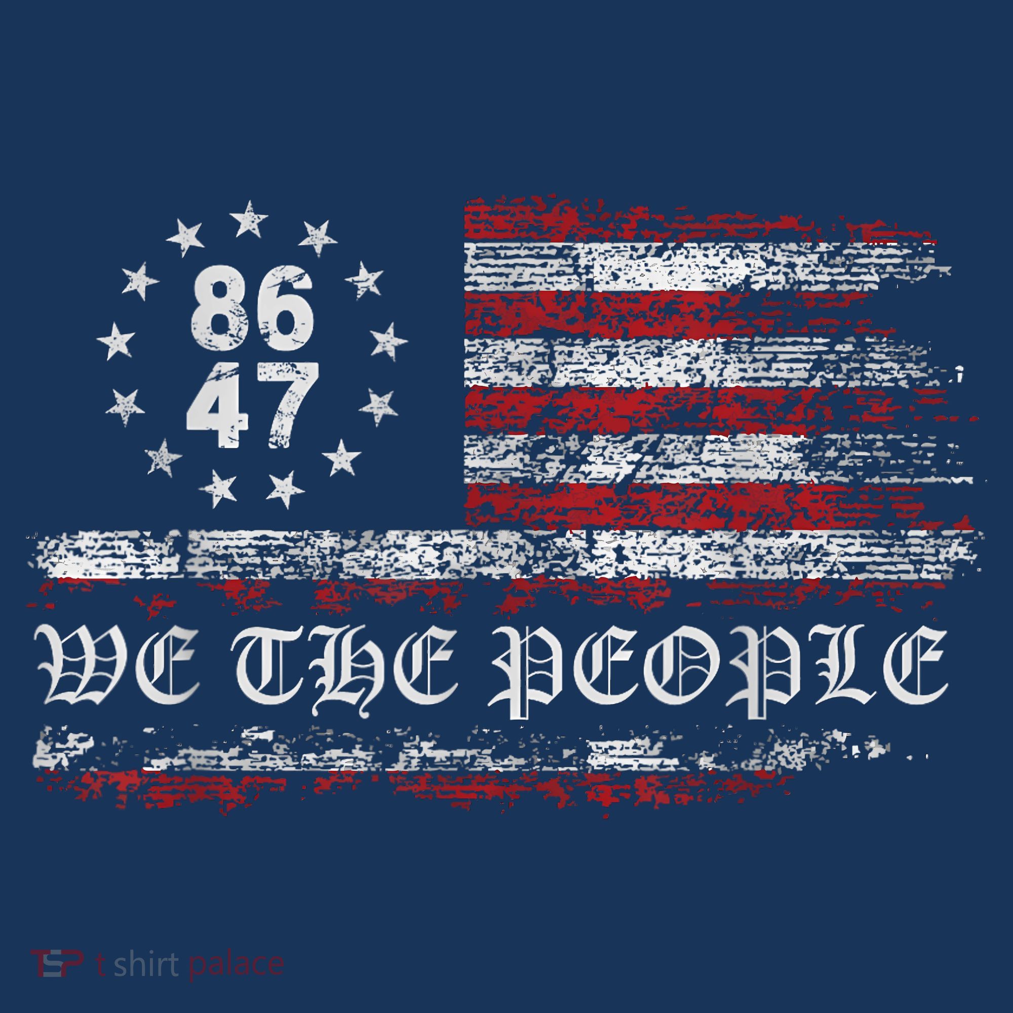 Anti Trump 8647 86 47 US Flag We The People Impeach 47 Women's Tank Top