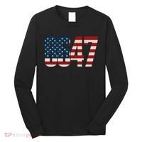 Anti Trump 8647 86 47th President US Flag Long Sleeve Shirt thumb 0