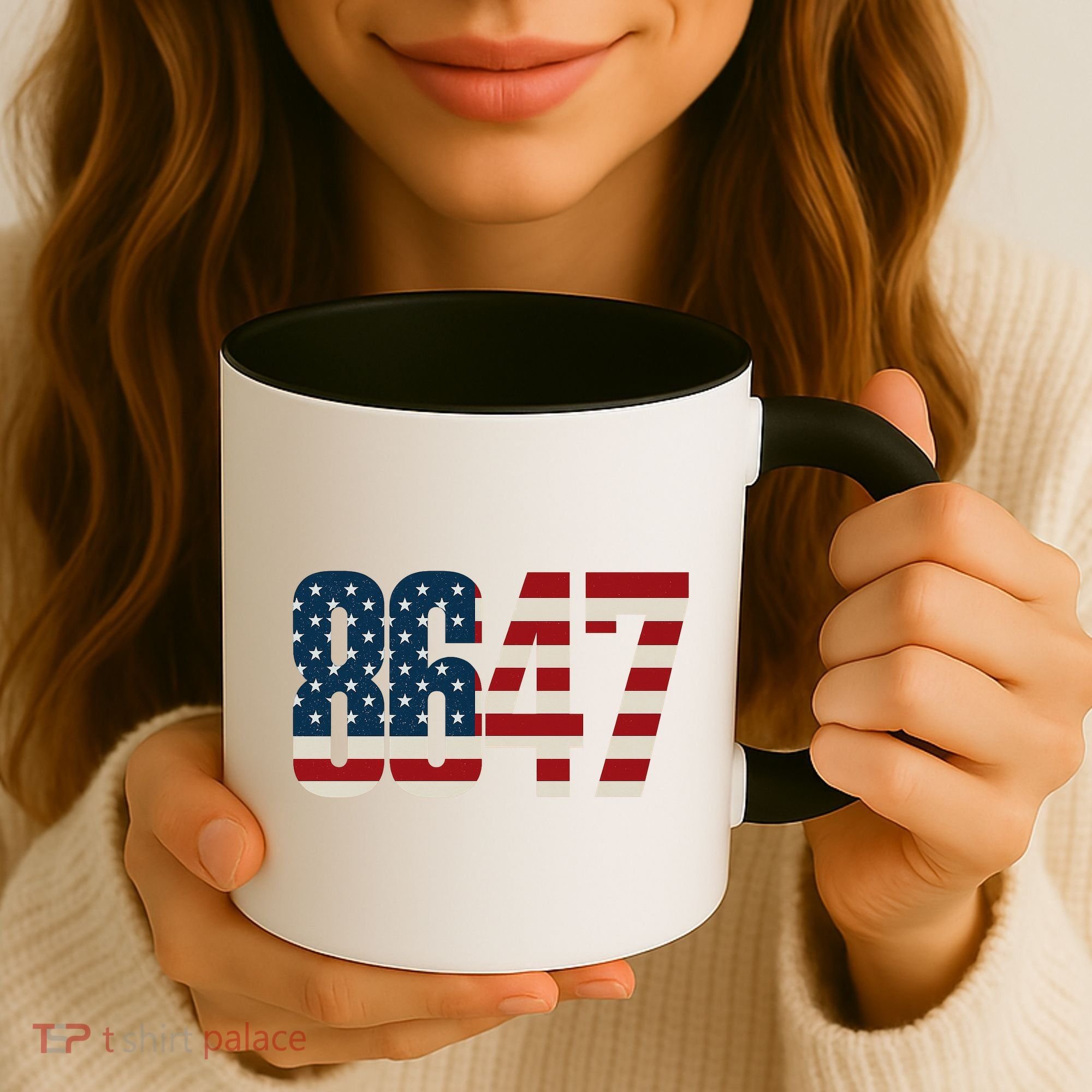 Anti Trump 8647 86 47th President US Flag Coffee Mug