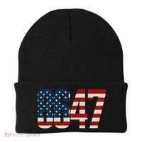 Anti Trump 8647 86 47th President US Flag Beanie thumb 0