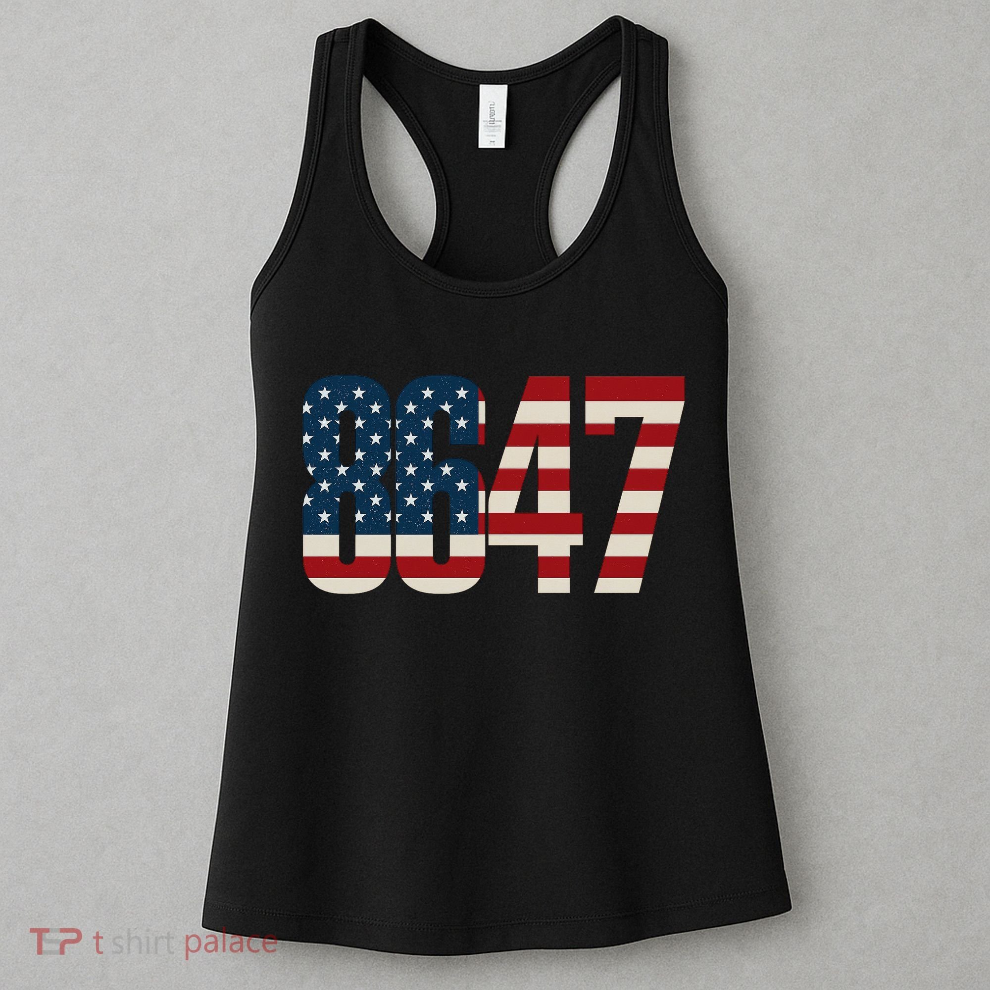 Anti Trump 8647 86 47th President US Flag Women's Tank Top