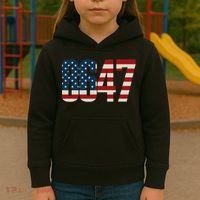 Anti Trump 8647 86 47th President US Flag Kids Hoodie thumb 3