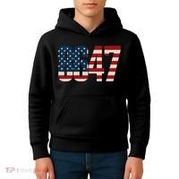 Anti Trump 8647 86 47th President US Flag Kids Hoodie thumb 4