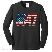 Anti Trump 8647 86 47th President US Flag Kids Long Sleeve Shirt thumb 0