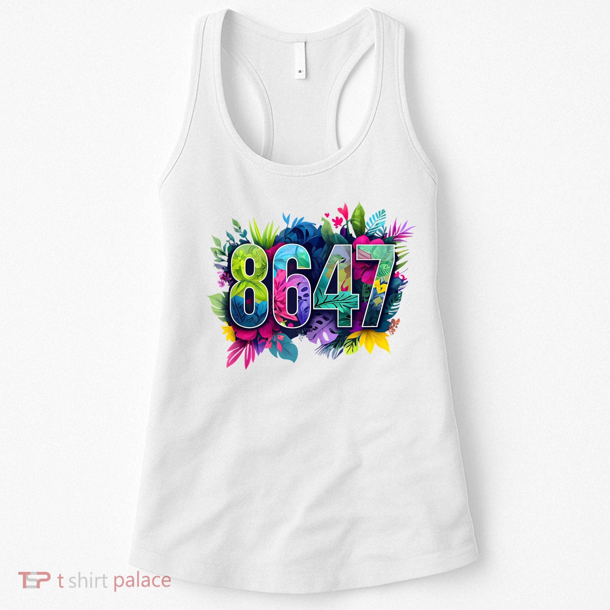 Anti Trump 8647 Floral Resist 86 47 Impeach Trump Impeach 47 Tank Top Women's Tank Top