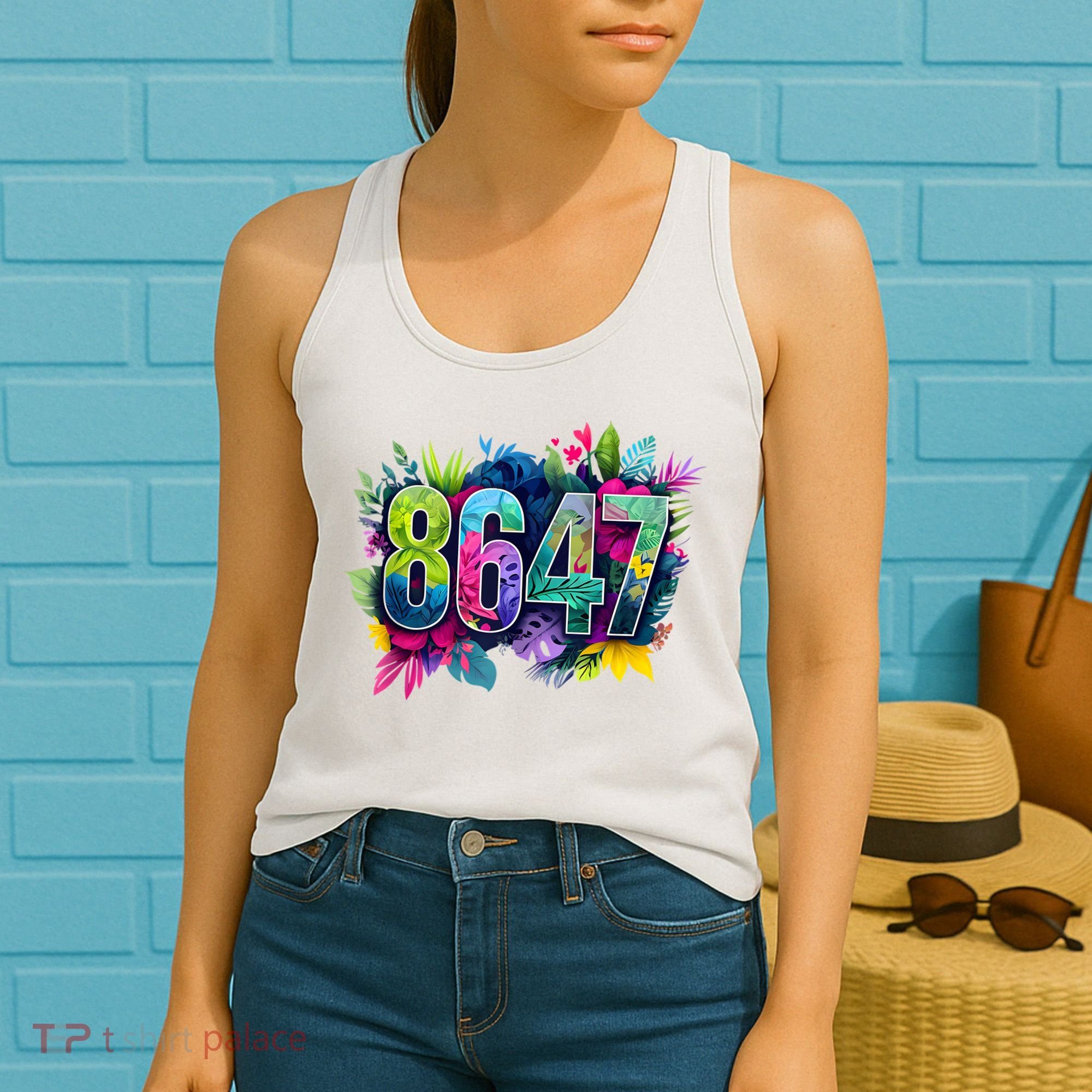 Anti Trump 8647 Floral Resist 86 47 Impeach Trump Impeach 47 Tank Top Women's Tank Top