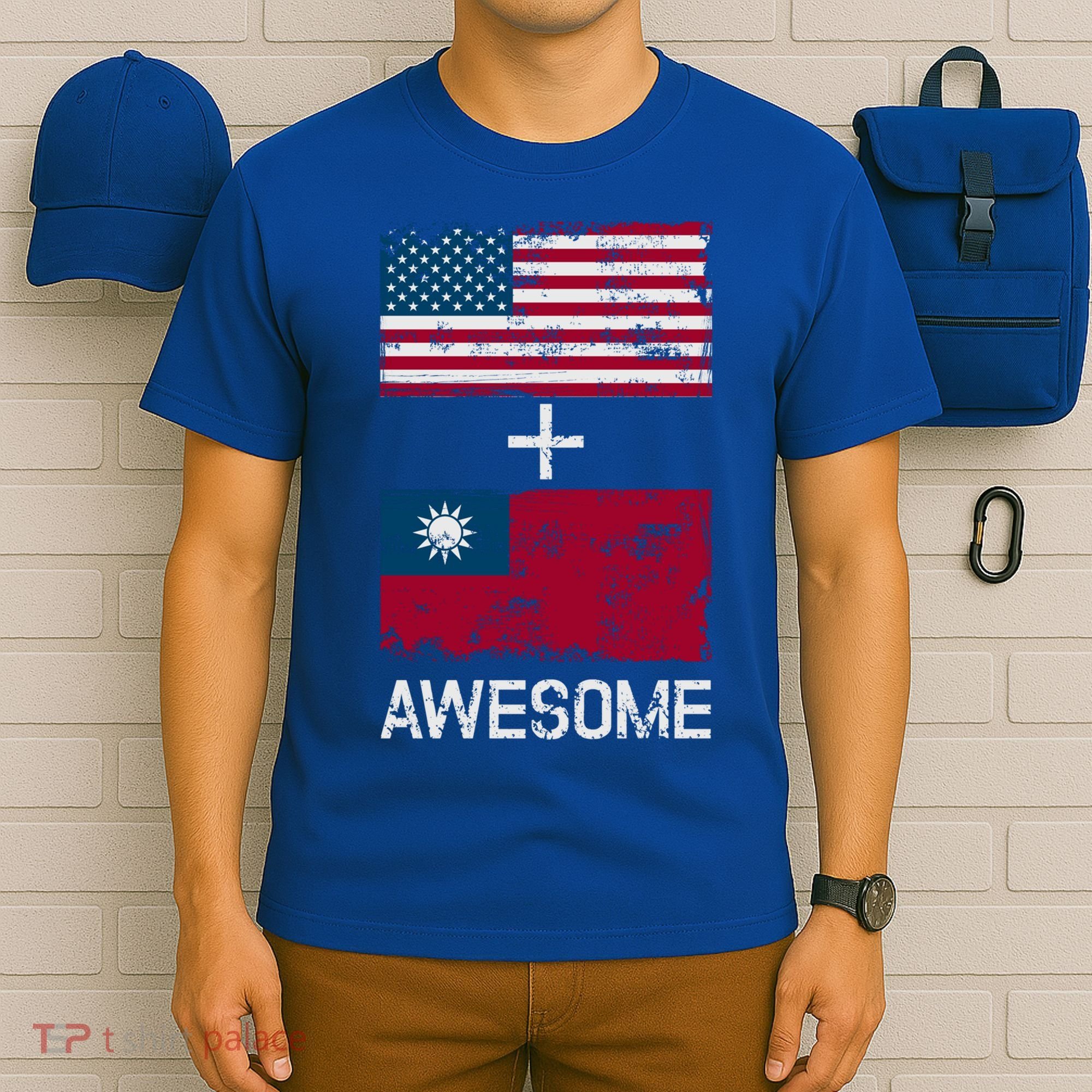 American + Taiwanese = Awesome Usa And Taiwan Flags Product Cute Gift T-Shirt