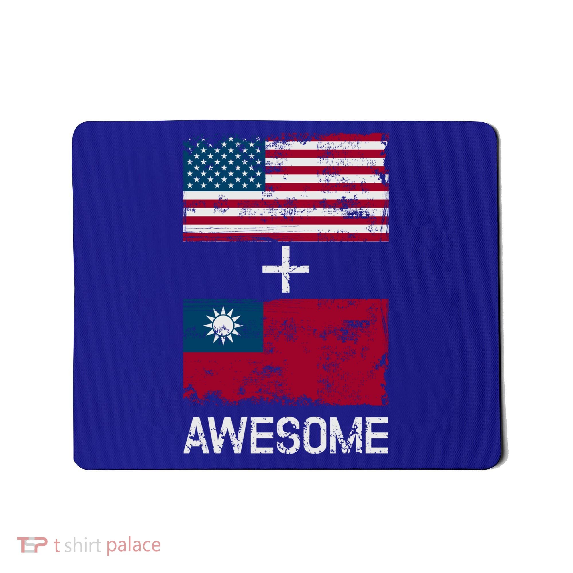American + Taiwanese = Awesome Usa And Taiwan Flags Product Cute Gift Mousepad