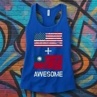 American + Taiwanese = Awesome Usa And Taiwan Flags Product Cute Gift Women's Tank Top thumb 3