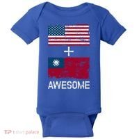 American + Taiwanese = Awesome Usa And Taiwan Flags Product Cute Gift Baby Bodysuit thumb 0