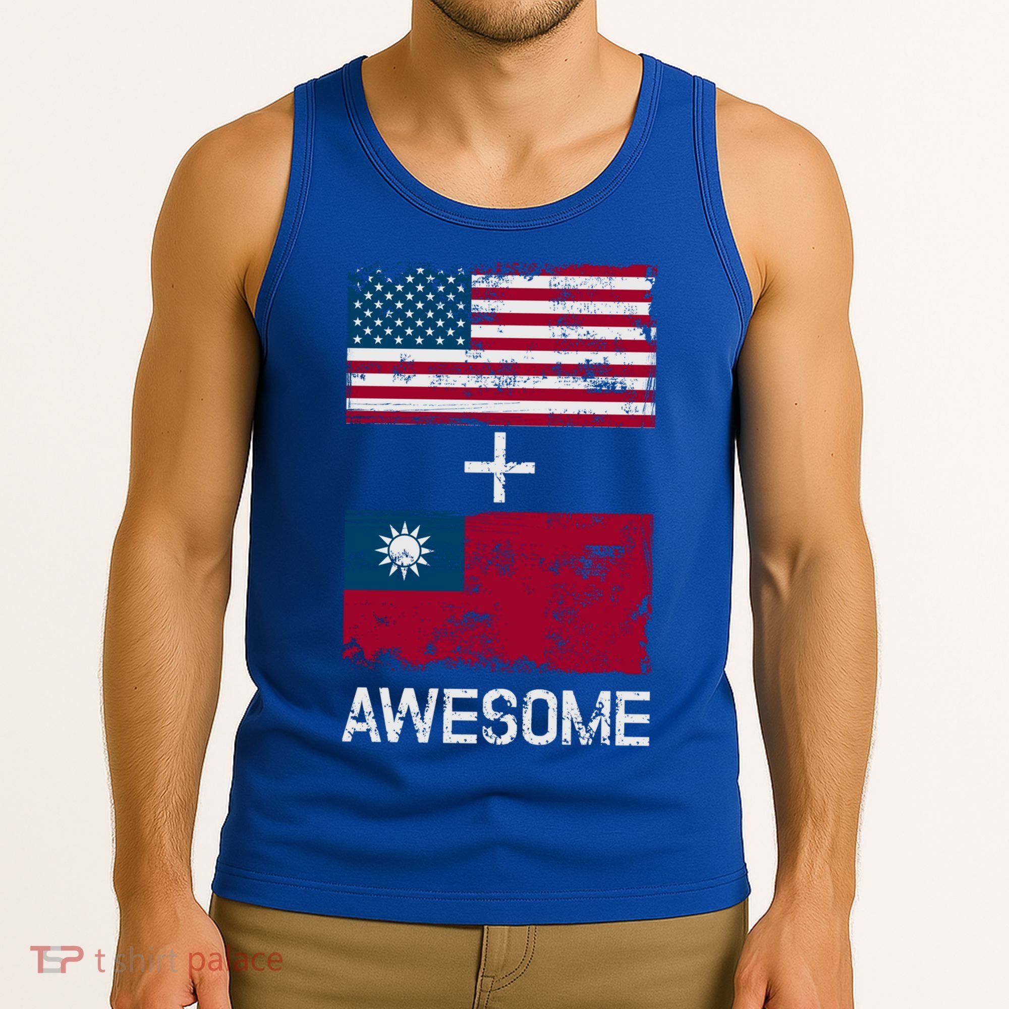 American + Taiwanese = Awesome Usa And Taiwan Flags Product Cute Gift Tank Top