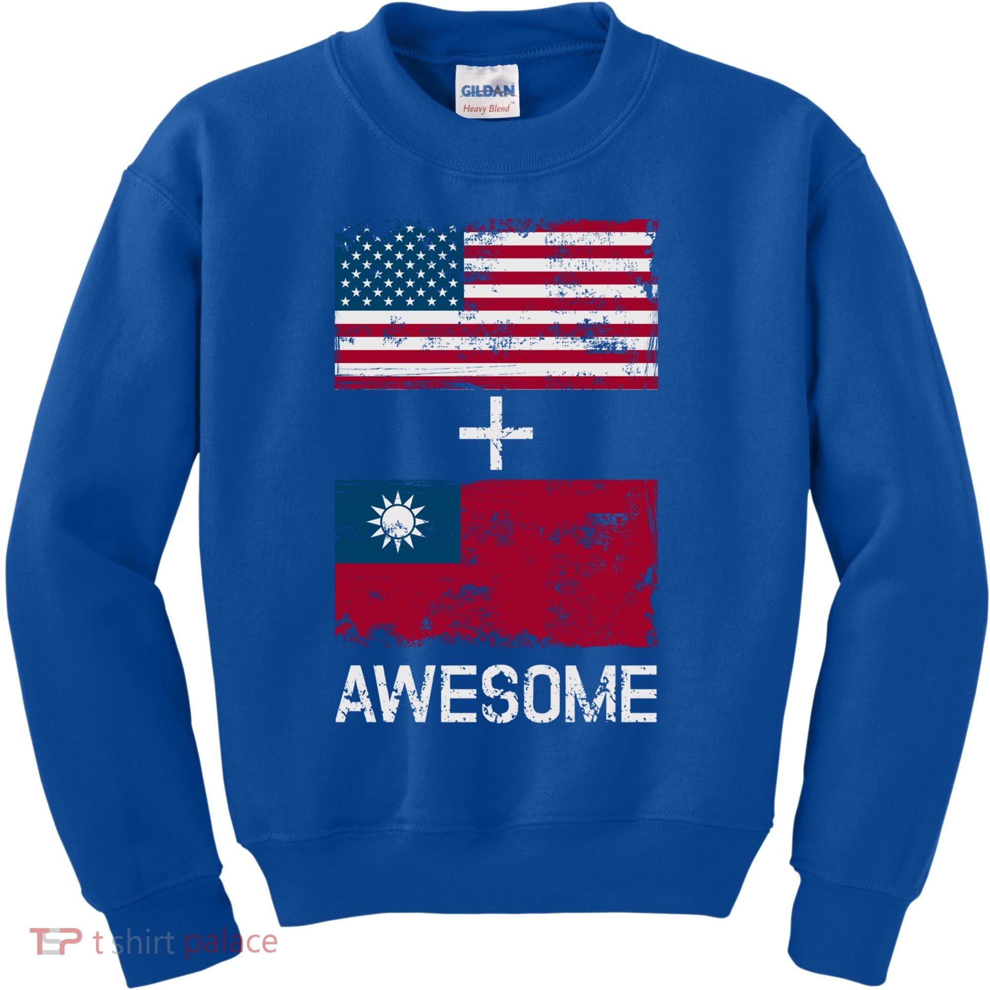 American + Taiwanese = Awesome Usa And Taiwan Flags Product Cute Gift Kids Sweatshirt