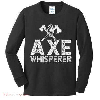 Axe Throwing Axe Whisperer Kids Long Sleeve Shirt