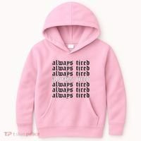 Always Tired Aesthetic Soft Grunge Goth Egirl Eboy Kids Hoodie thumb 0