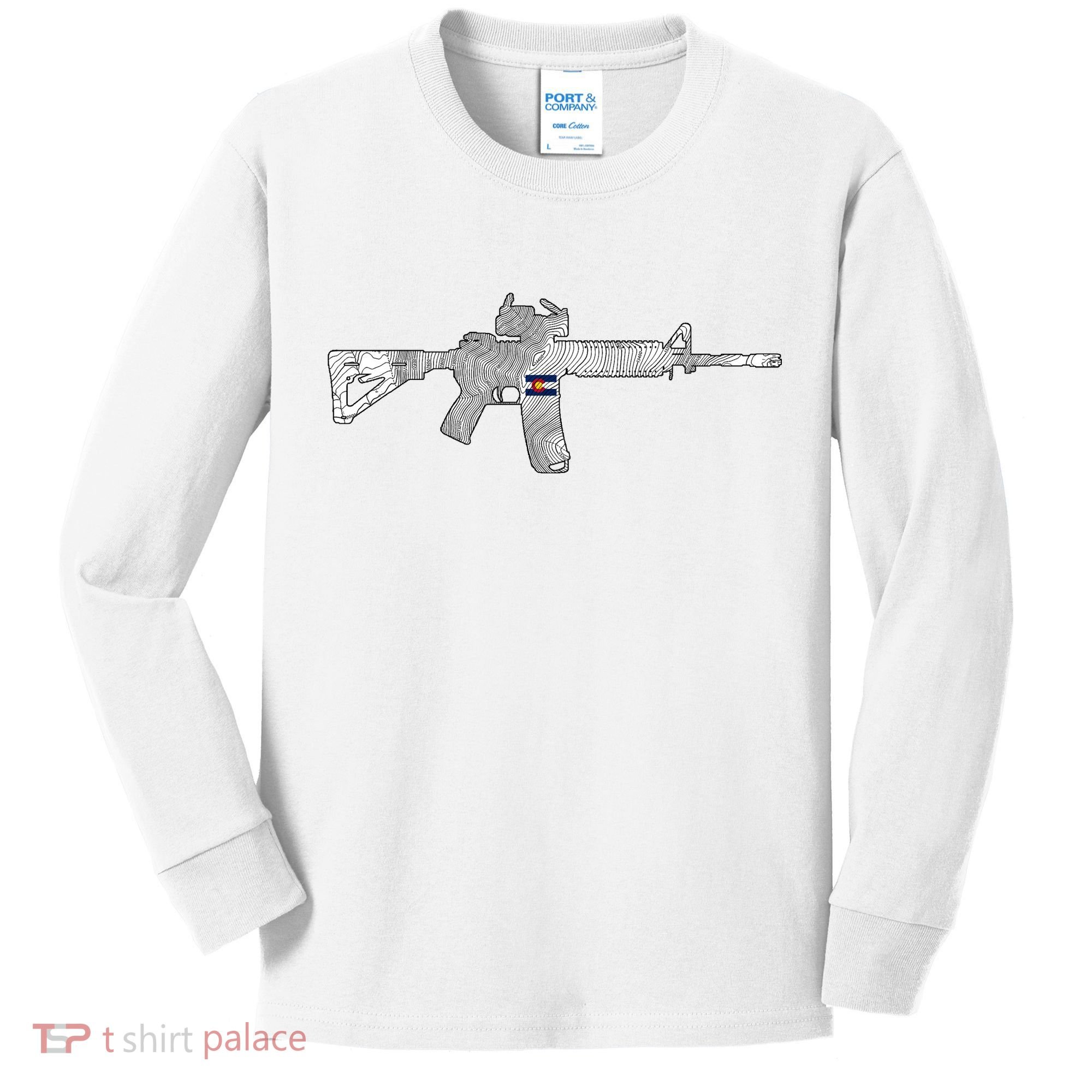 AR Topographic Kids Long Sleeve Shirt