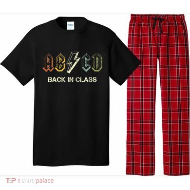 Abcd Teacher  Back To School Teacher Student Rock Pajama Set