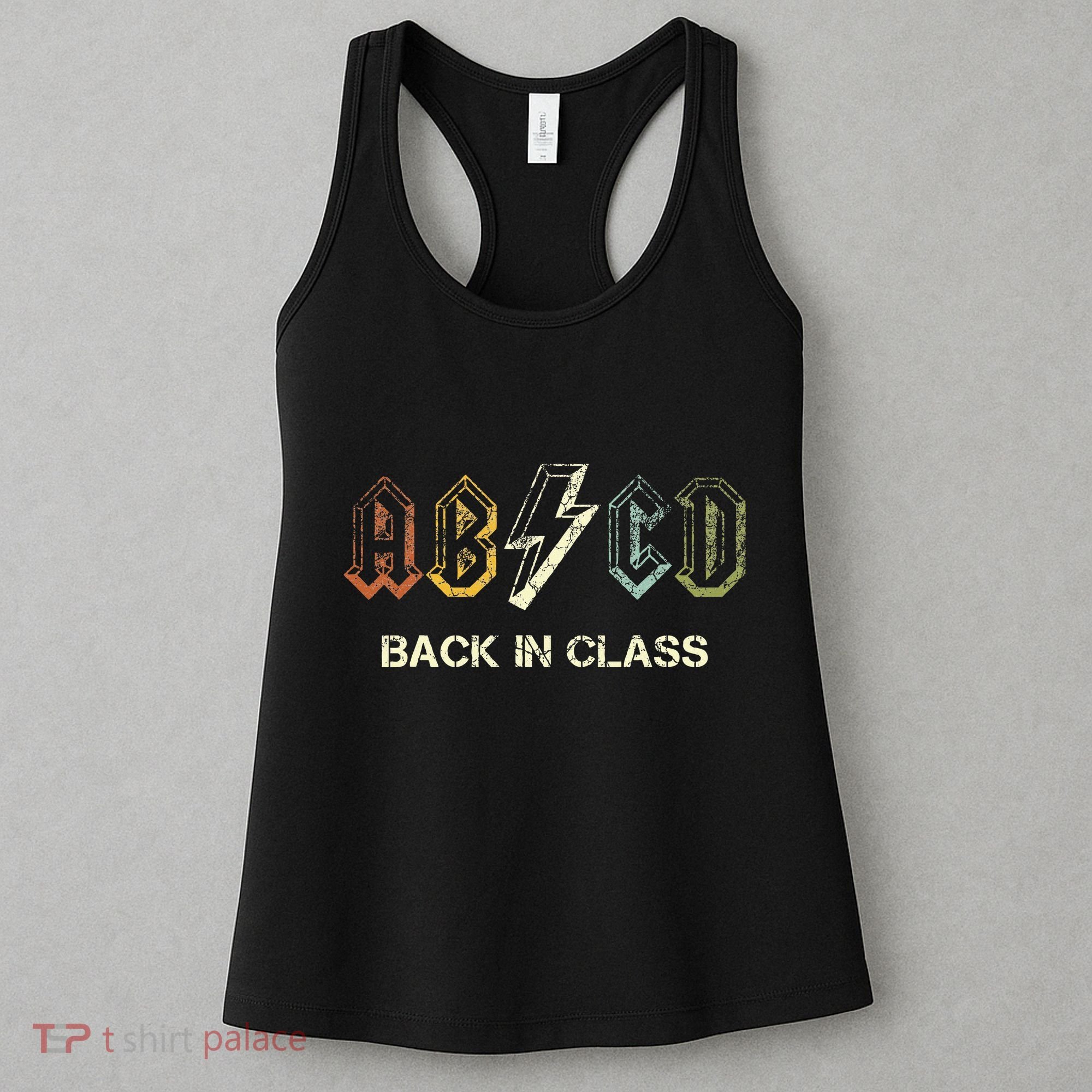 Abcd Teacher  Back To School Teacher Student Rock Women's Tank Top