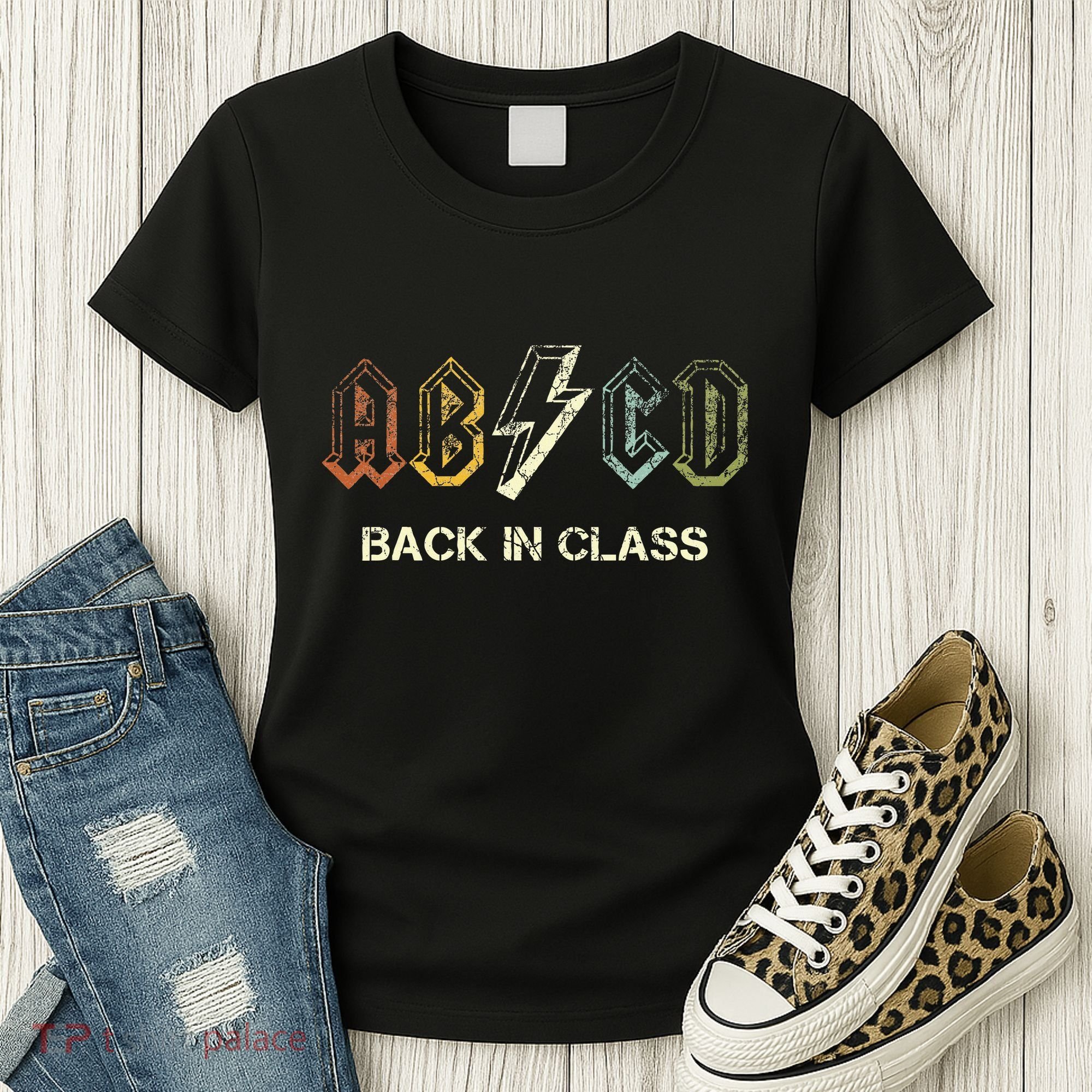 Abcd Teacher  Back To School Teacher Student Rock Women's T-Shirt