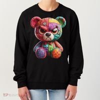 Angry Teddy Bear Print, A Very Grumpy Hug Women's Sweatshirt thumb 0