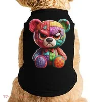 Angry Teddy Bear Print, A Very Grumpy Hug Doggie Tank thumb 0