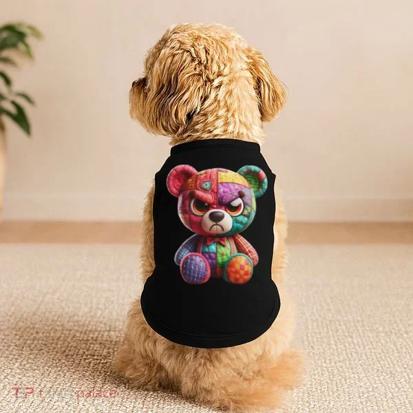 Angry Teddy Bear Print, A Very Grumpy Hug Doggie Tank