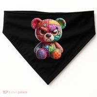 Angry Teddy Bear Print, A Very Grumpy Hug USA-Made Doggie Bandana thumb 0
