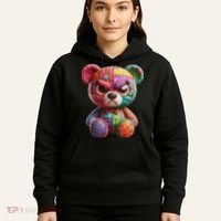 Angry Teddy Bear Print, A Very Grumpy Hug Hoodie thumb 5