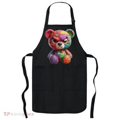 Angry Teddy Bear Print, A Very Grumpy Hug Apron